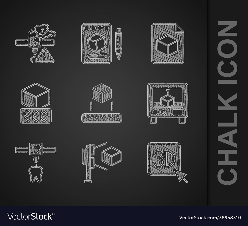 Set isometric cube 3d scanner with printer vector image Set isometric cube 3d scanner with printer