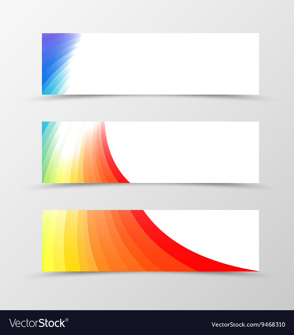 Set Of Banner Rainbow Design Royalty Free Vector Image
