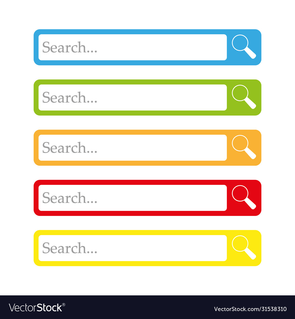 Set search bars flat web design elements Vector Image Set search bars flat web design elements