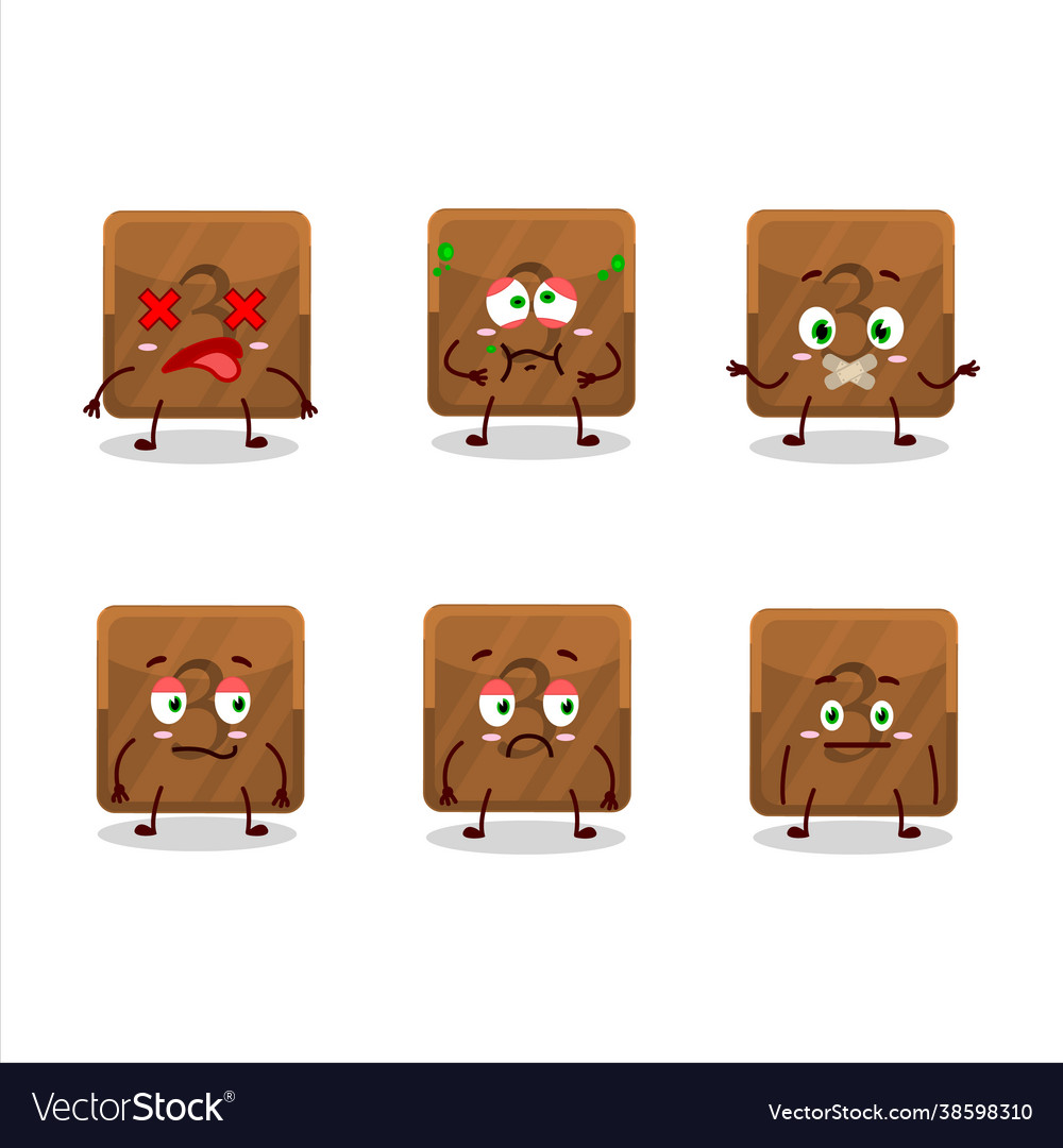 Third first button cartoon character with nope