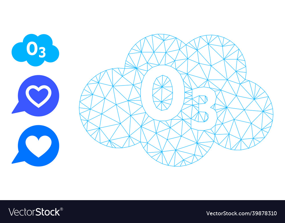Web net ozone cloud icon and other icons vector image Web net ozone cloud icon and other icons