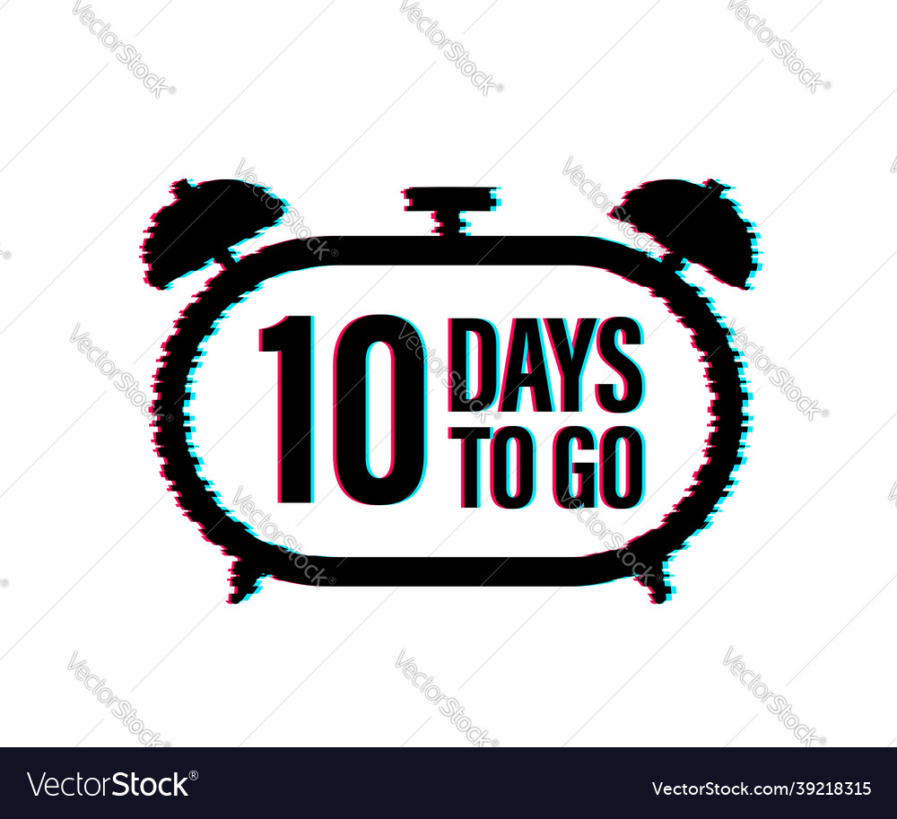 10 days to go countdown timer clock icon time