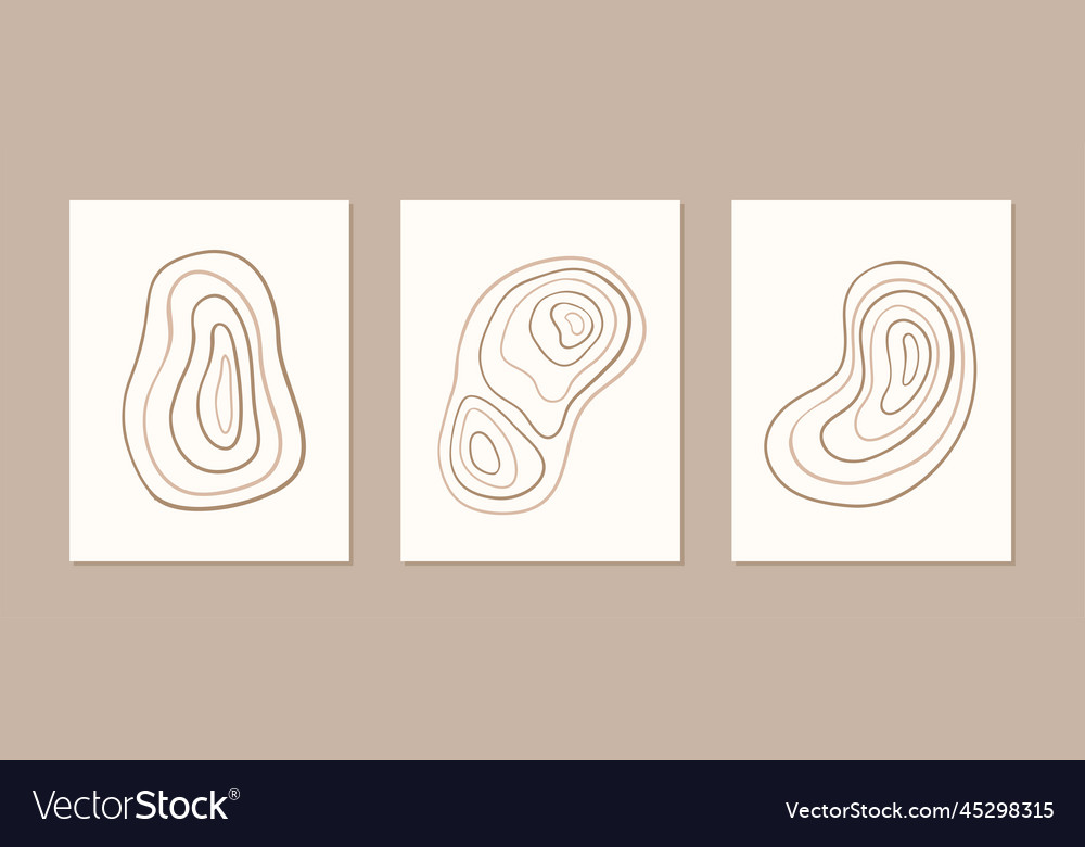 Abstract boho line blob shapes simple hand drawn vector image Abstract boho line blob shapes simple hand drawn