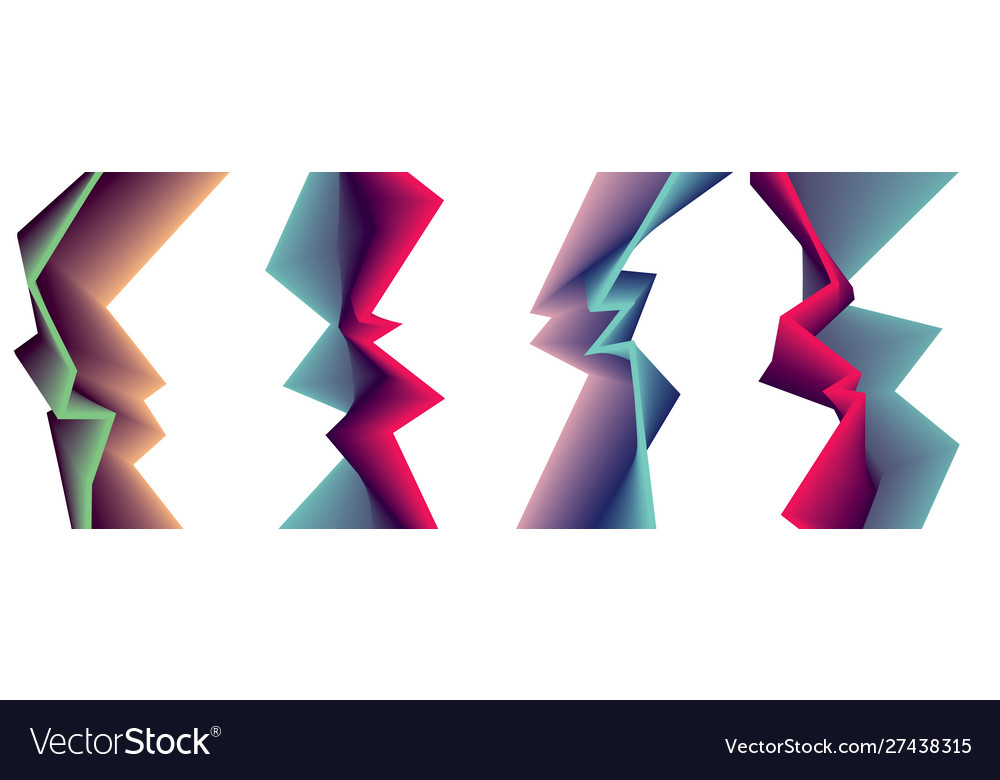 Abstract shape backgrounds set sharp cornered vector image Abstract shape backgrounds set sharp cornered