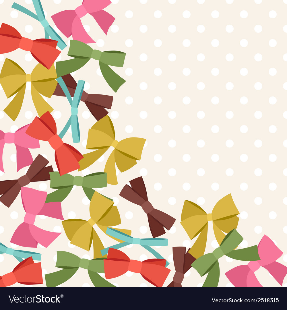 Background with abstract various bows and ribbons