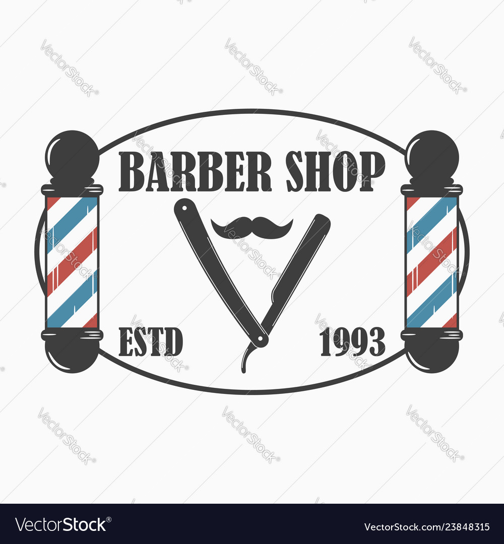 Barber shop logo hairdressing salon Royalty Free Vector