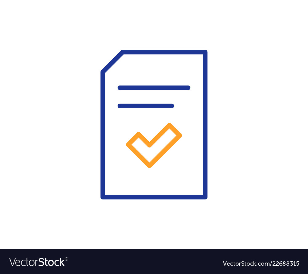 Checked document line icon file sign