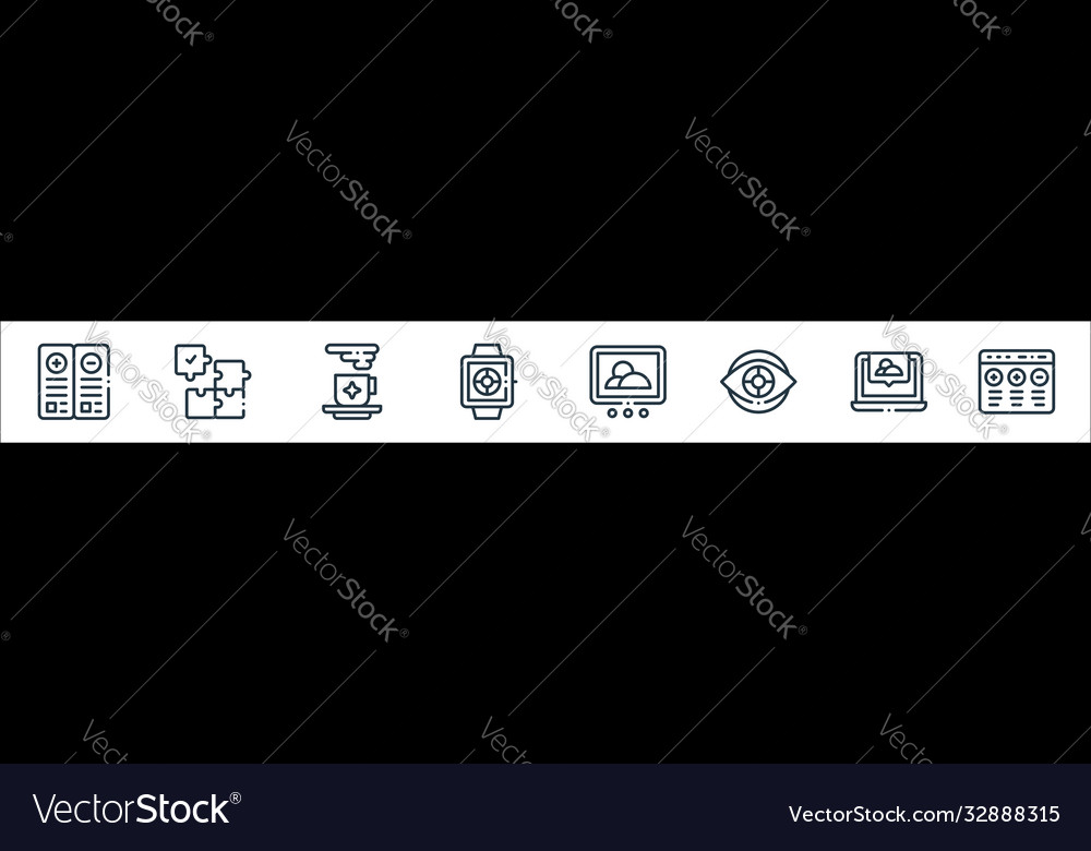 Design thinking line icons linear set quality vector image Design thinking line icons linear set quality