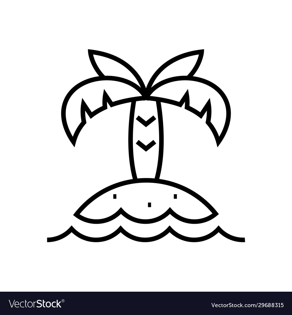 Exotic resort line icon concept sign outline