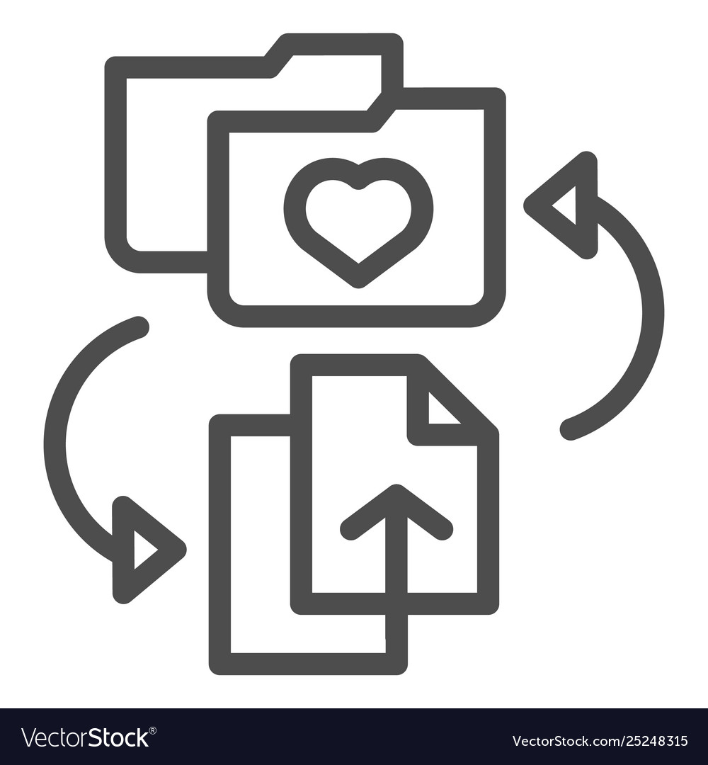 Favorites folder line icon add files