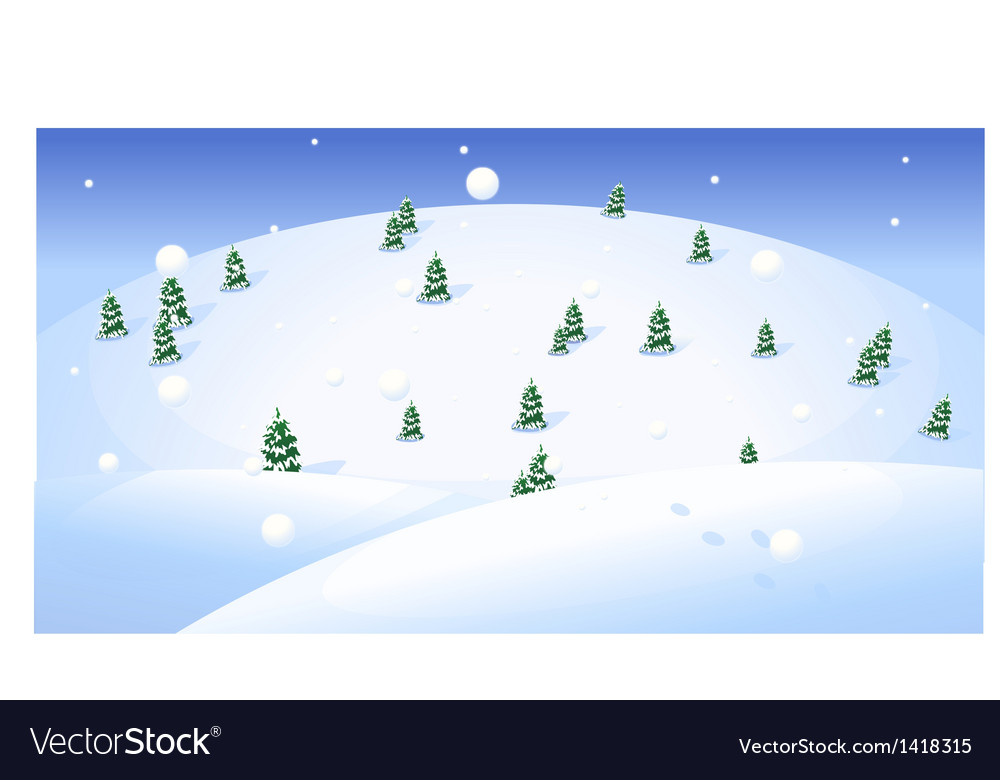 Fir trees over snowcapped landscape