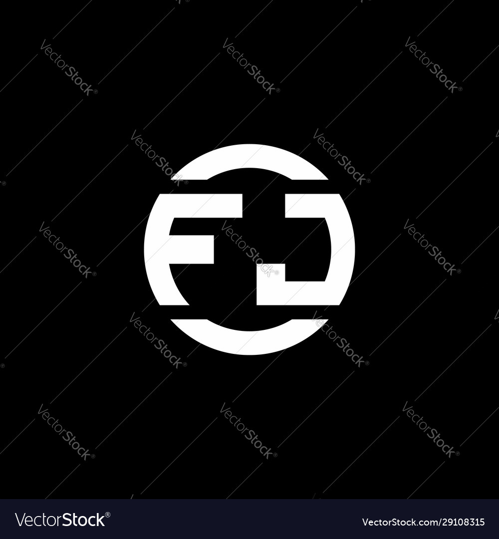 Fj logo monogram isolated on circle element