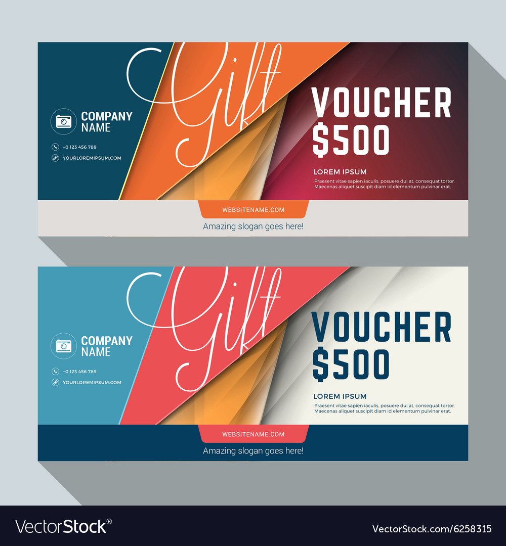 Gift voucher design print template discount card Vector Image