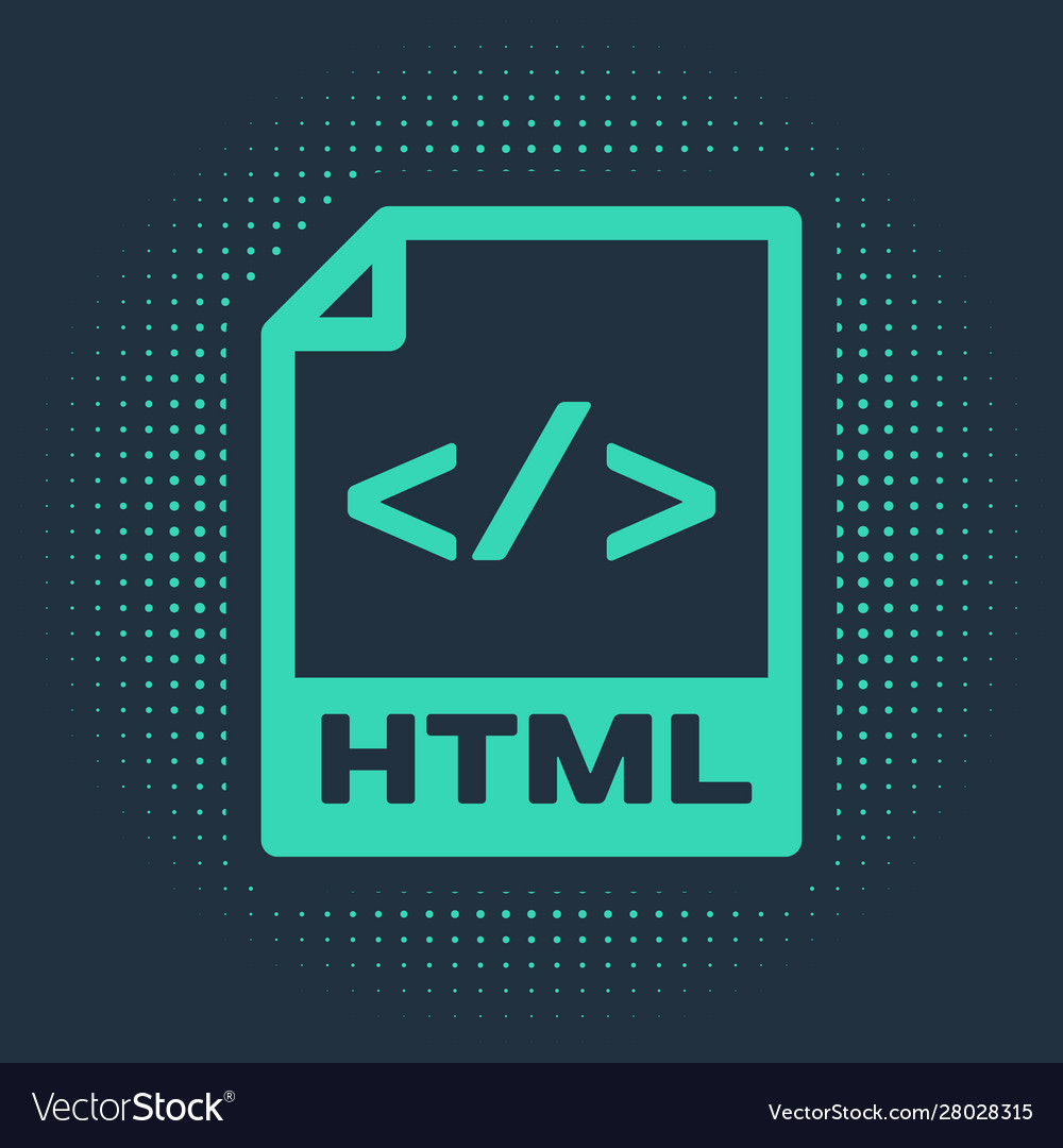 Green html file document download button vector image Green html file document download button