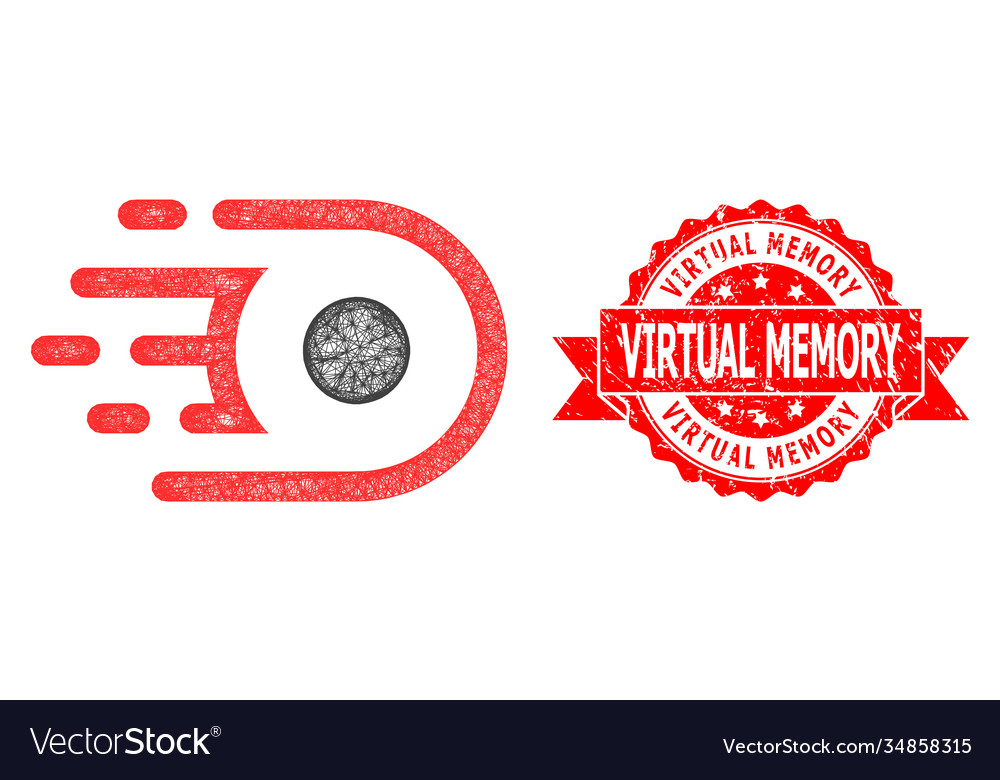 Grunge virtual memory stamp and network speed core Vector Image Grunge virtual memory stamp and network speed core