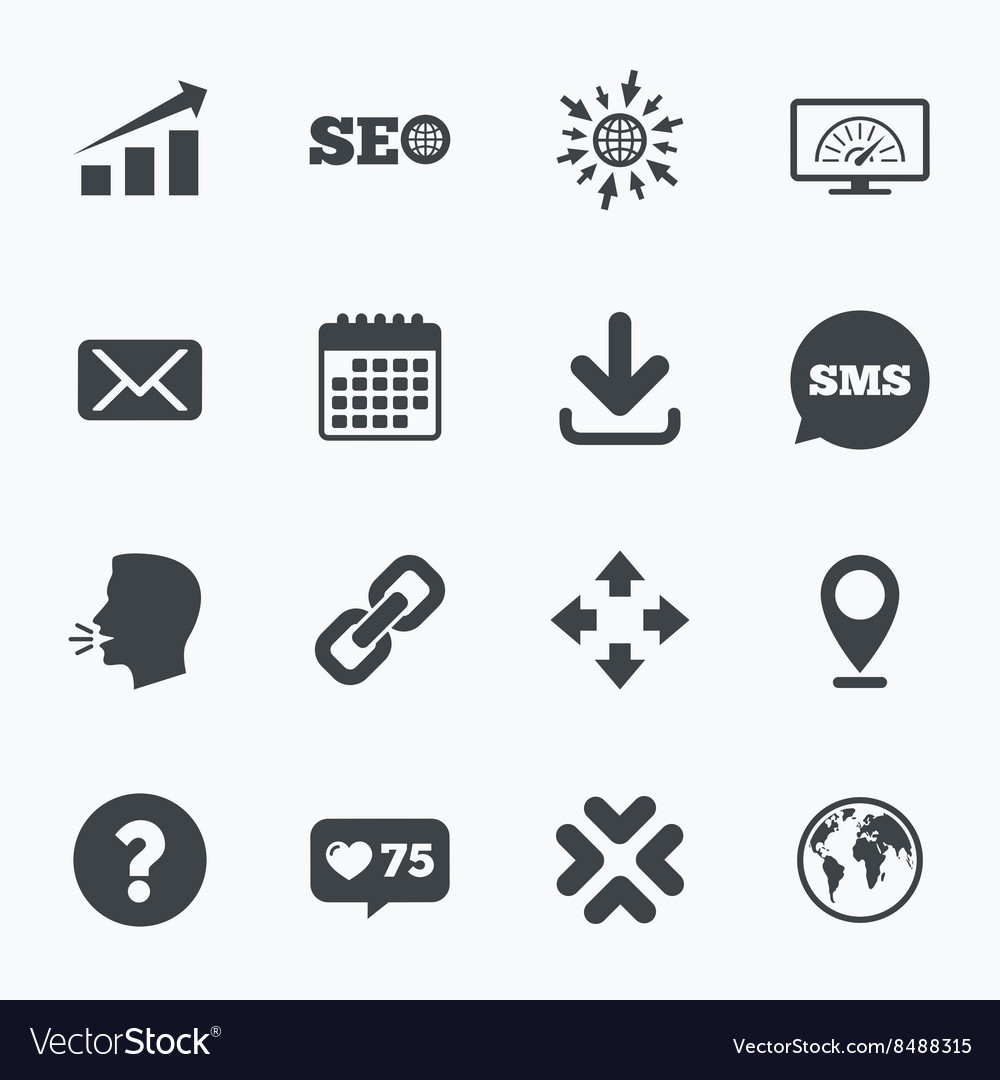 Internet seo icons bandwidth speed sign