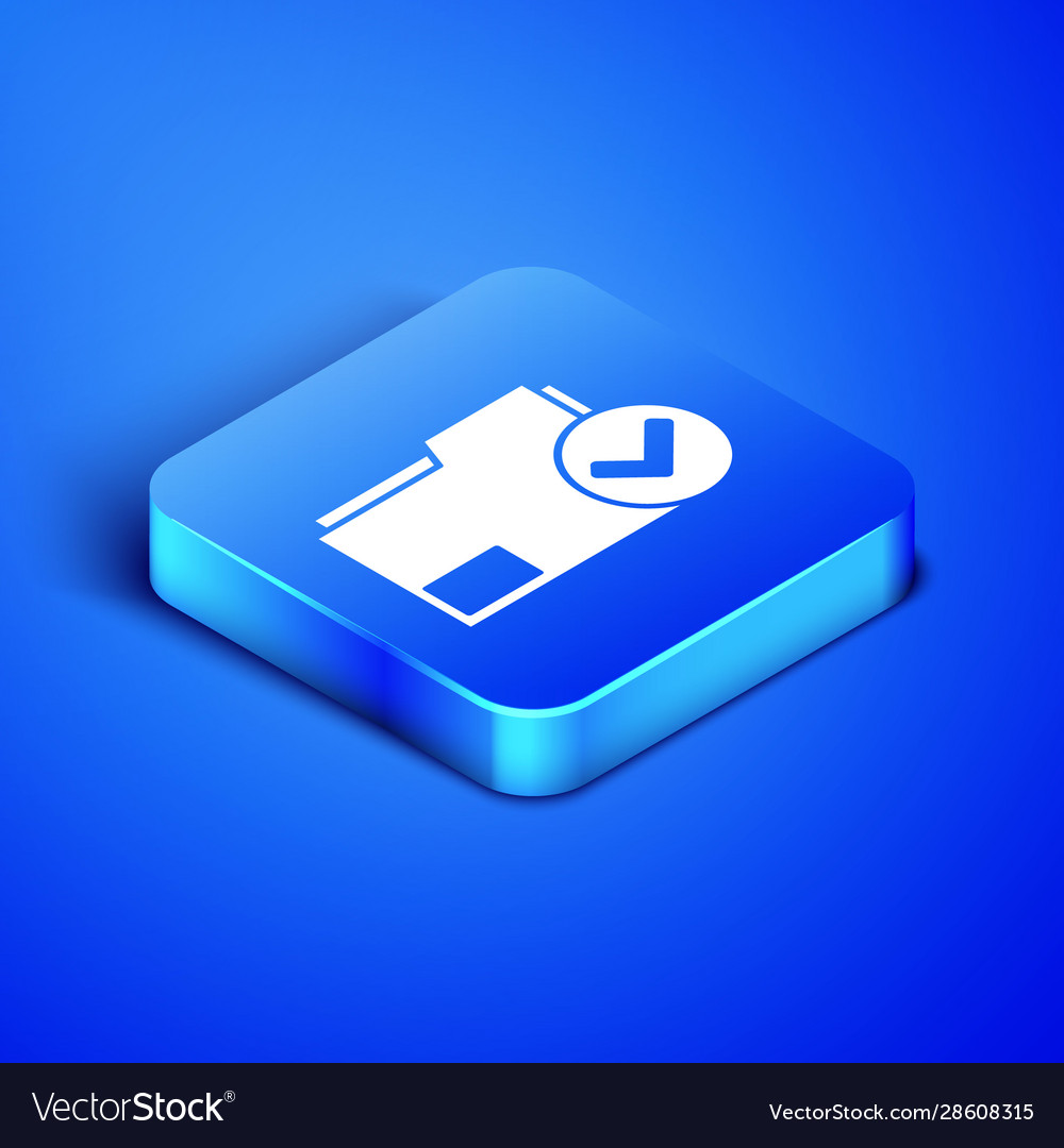Isometric document folder and check mark icon