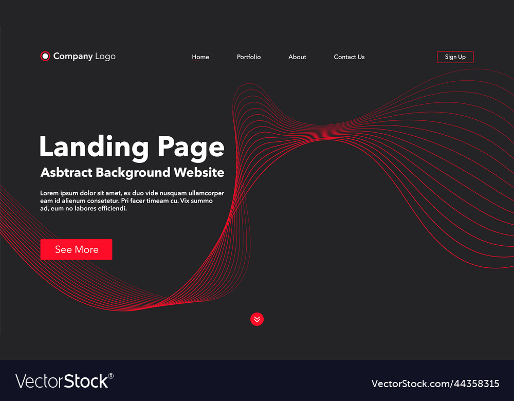 Landing page abstract background website template vector image Landing page abstract background website template