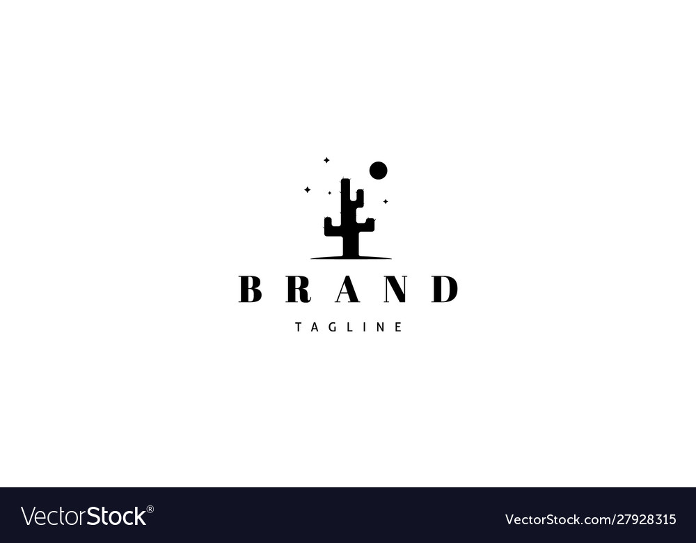 Logo on which an abstract image a cactus vector image Logo on which an abstract image a cactus