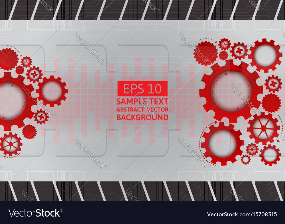 Red and gray gear abstract background with copy