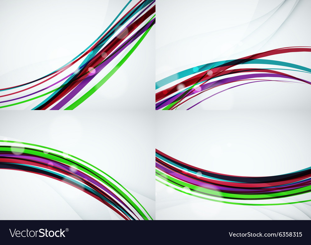Set abstract backgrounds curve wave lines