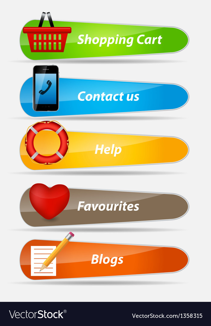Set of buttons with icons