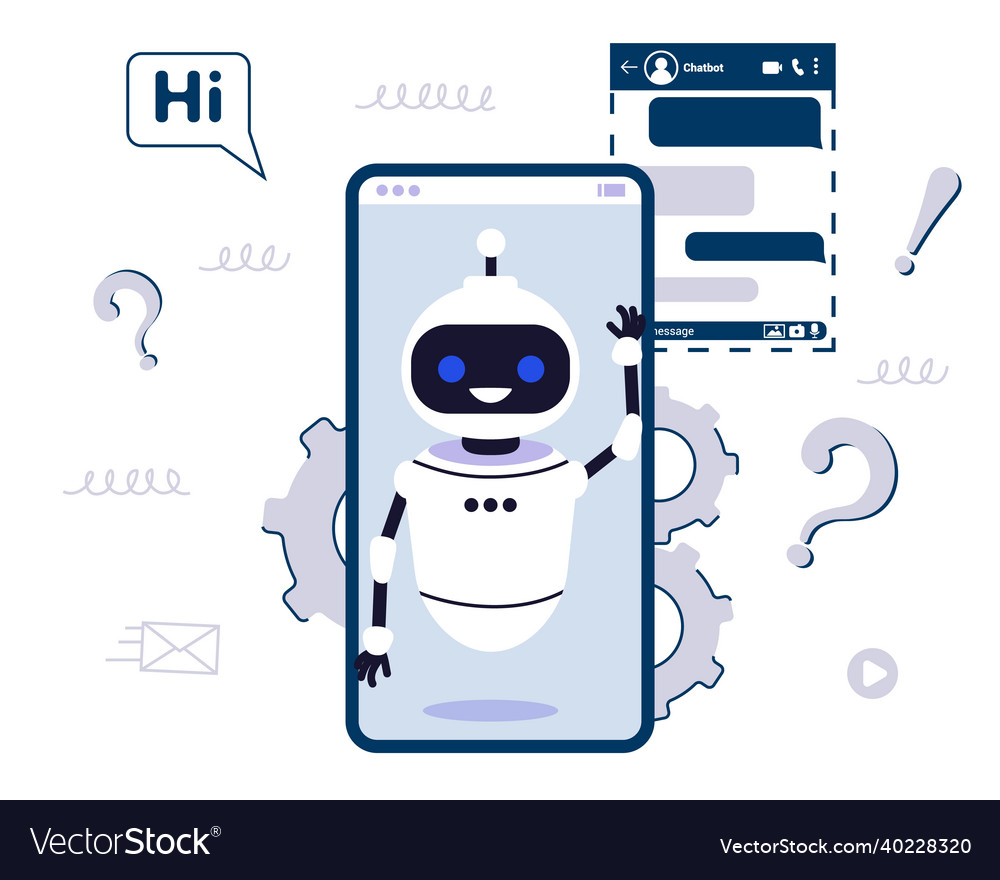 Chatbot ai robot assistant for user correspondence Vector Image Chatbot ai robot assistant for user correspondence