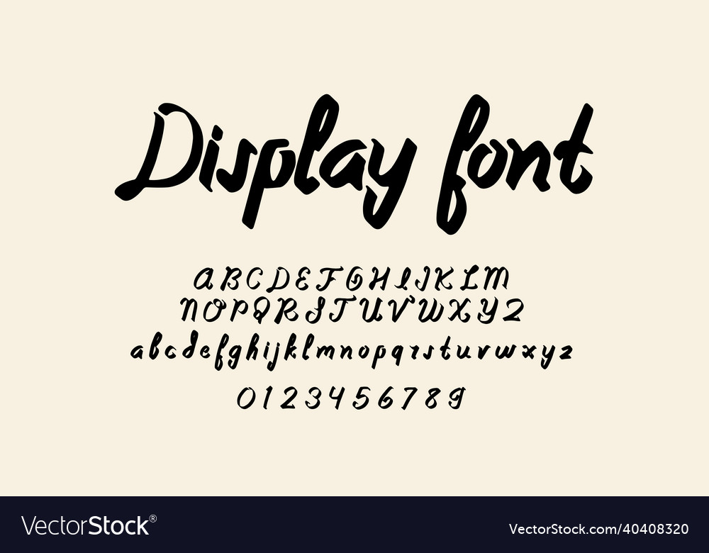 Display font typeface alphabet isolated background vector image Display font typeface alphabet isolated background