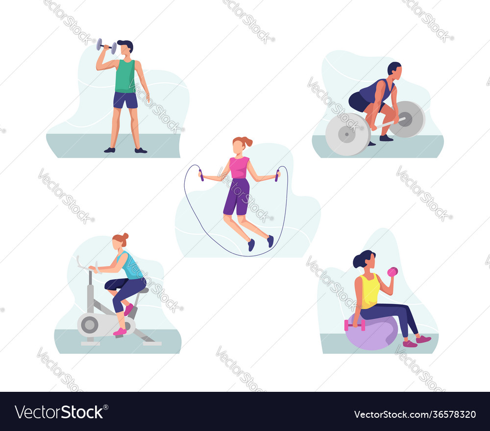 Fitness and gym sports concept Royalty Free Vector Image