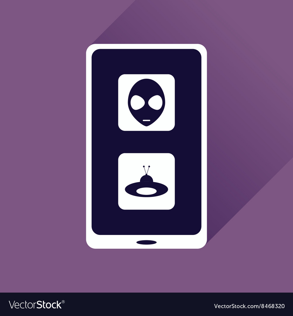 Flat web icon with long shadow mobile viruses