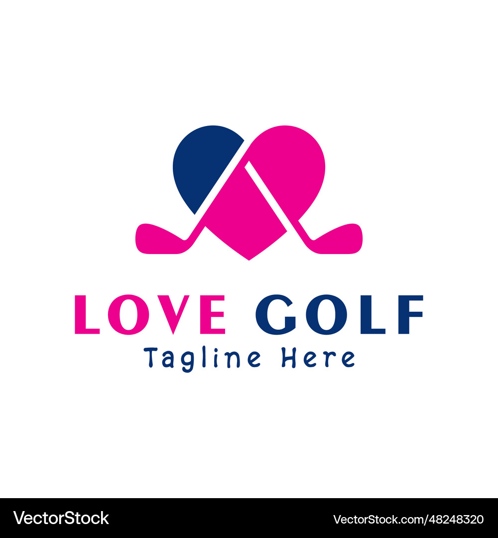 Golf sport love logo design Royalty Free Vector Image