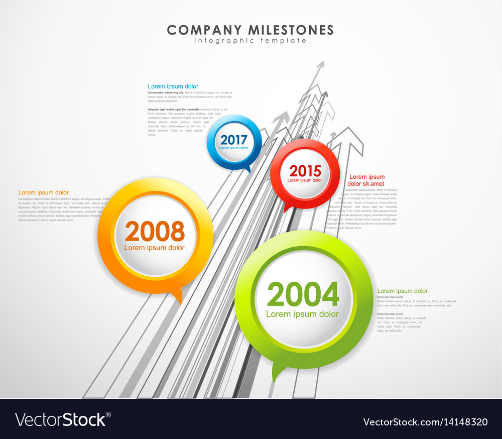 Infographic company milestones timeline template