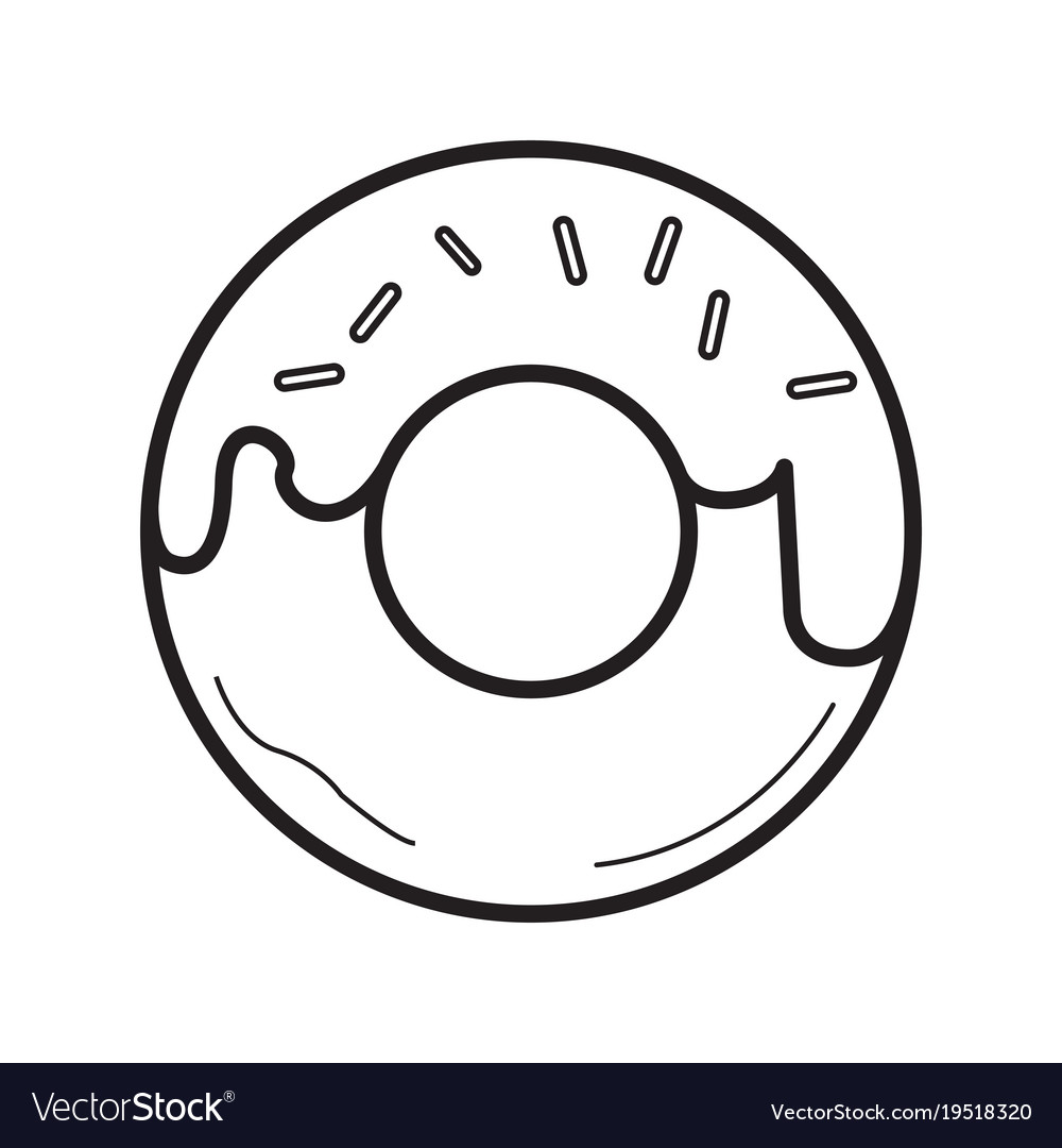 Isolated donut outline Royalty Free Vector Image