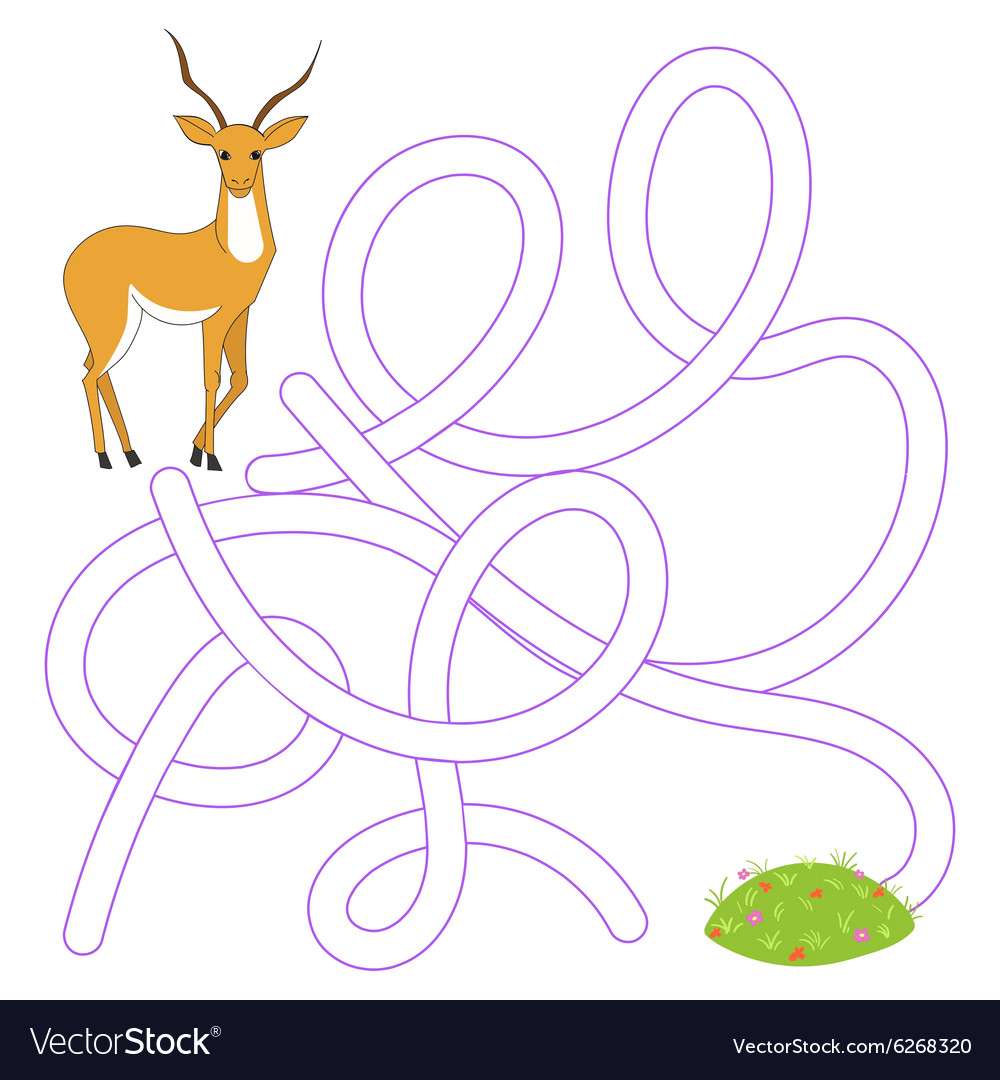 Layout for game labyrinth find a way gazelle