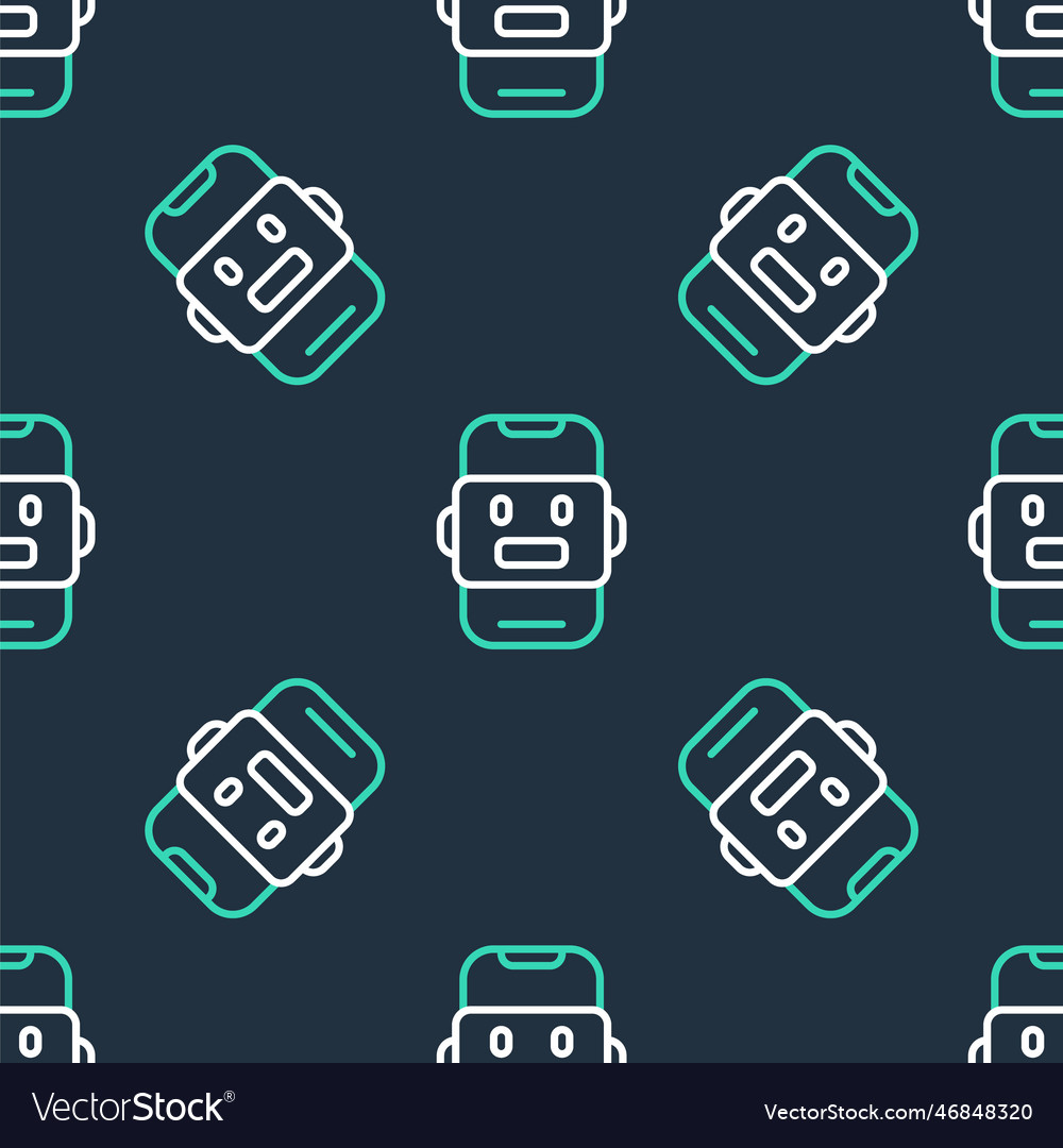 Line chat bot icon isolated seamless pattern vector image Line chat bot icon isolated seamless pattern
