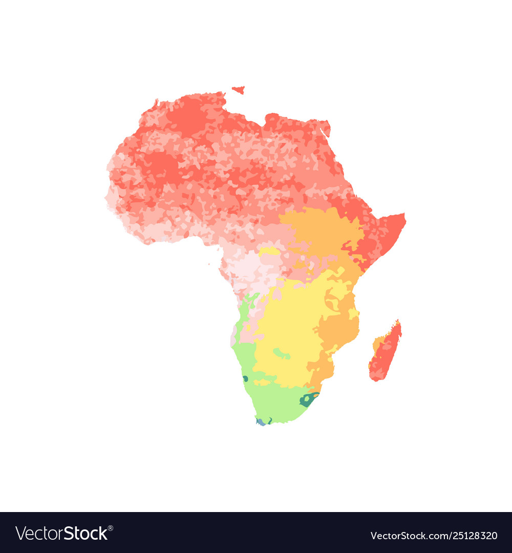 Landkarte africa mit rot orange gelb grün