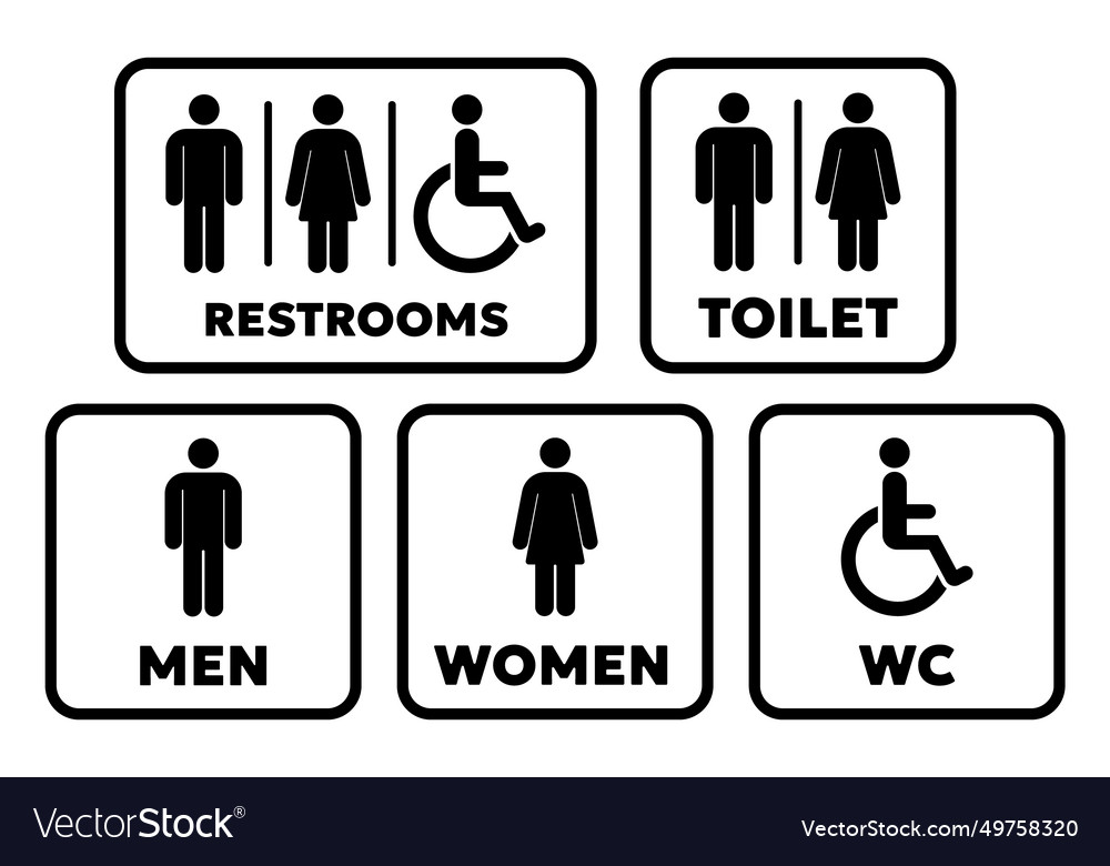 Public toilet sign set