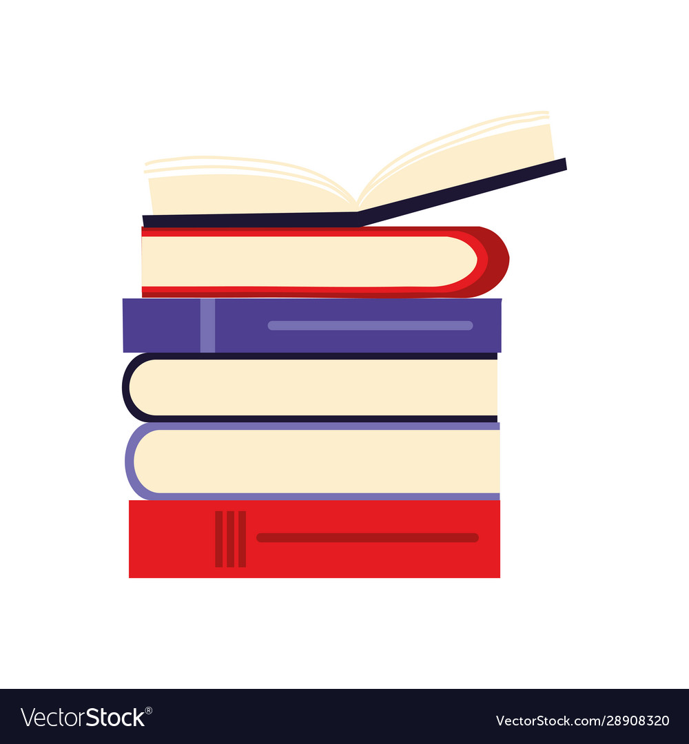 School pile text books icons Royalty Free Vector Image