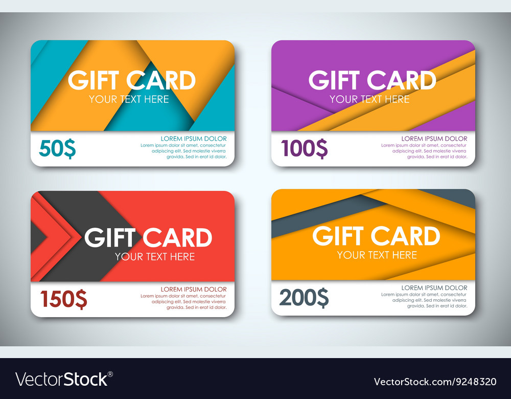 Set of gift cards in the style of the material Vector Image