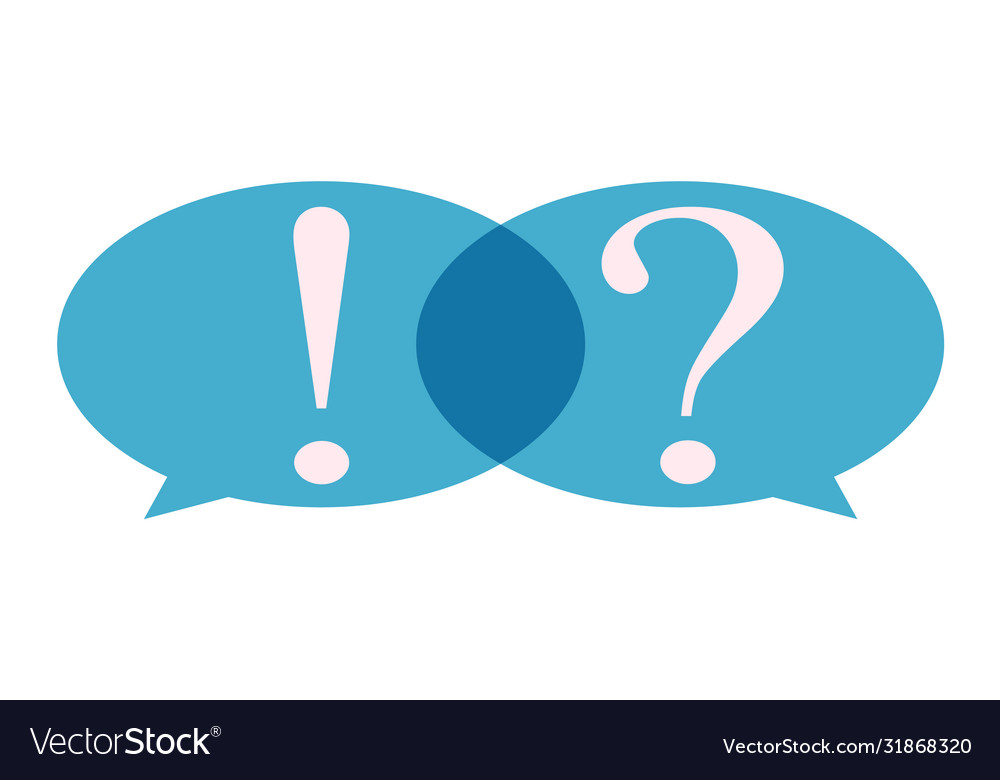 Speech bubble with question mark and exclamation vector image Speech bubble with question mark and exclamation