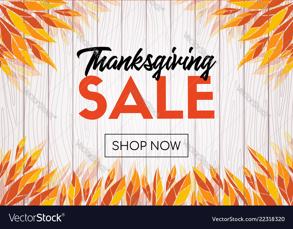 Thanksgiving sale template design shop now banner vector image Thanksgiving sale template design shop now banner