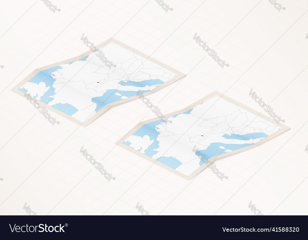 Two versions of a folded map liechtenstein