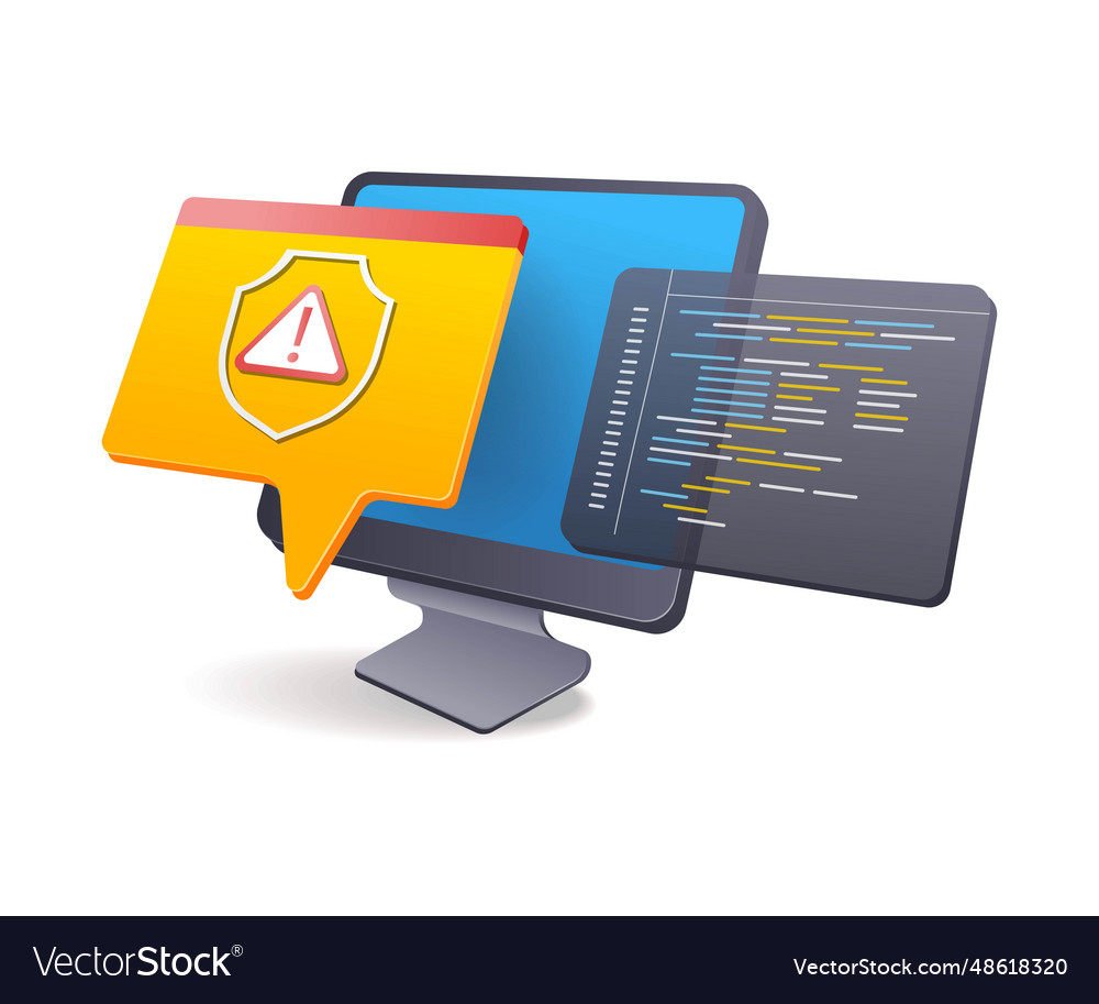 Warning of a virus attacking the system vector image Warning of a virus attacking the system