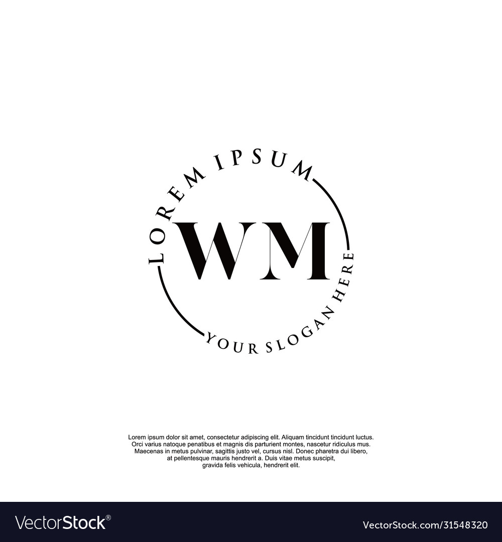 Wm initial handwriting logo design