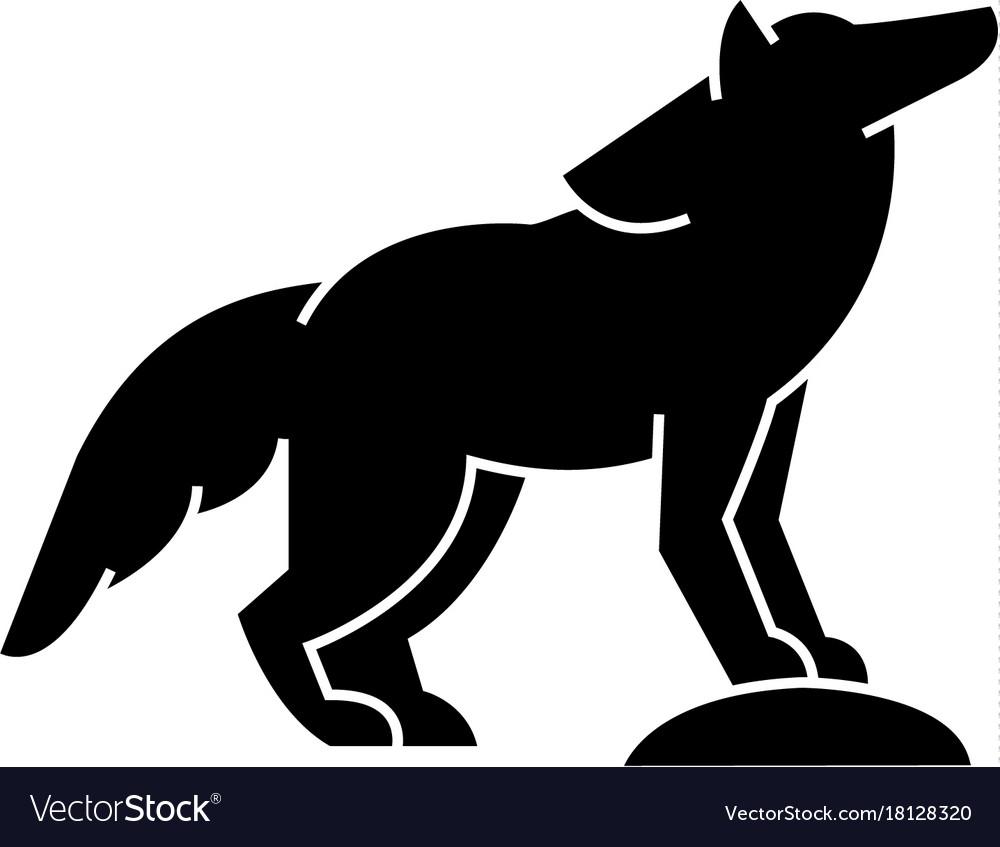 Wolf icon sign on isolate