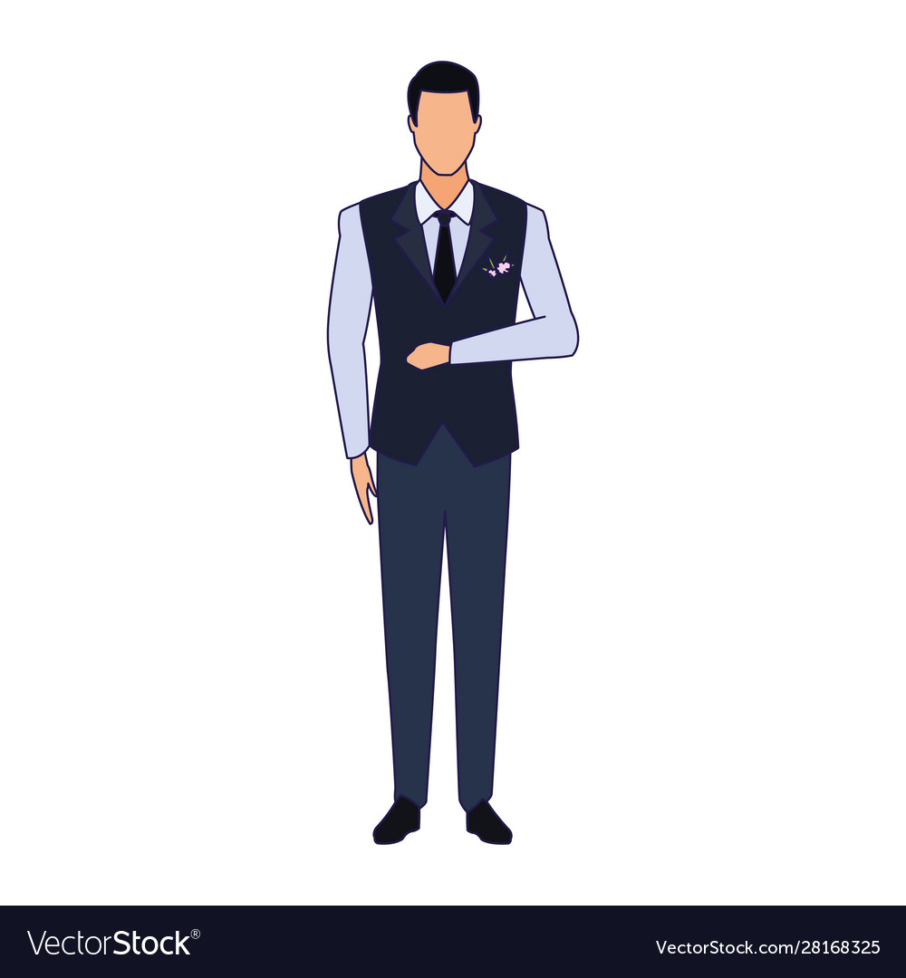 Avatar groom icon flat design Royalty Free Vector Image