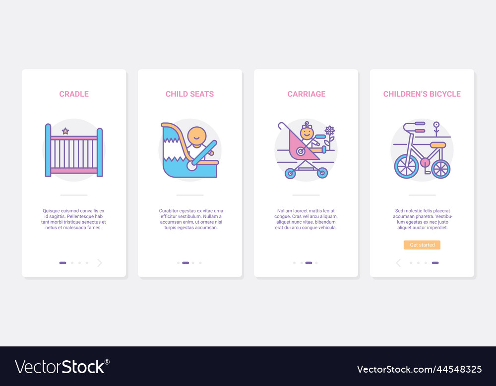 Baby transport accessory ux ui onboarding mobile