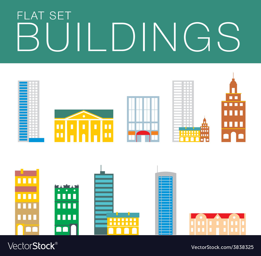 Building icon set abstract architecture