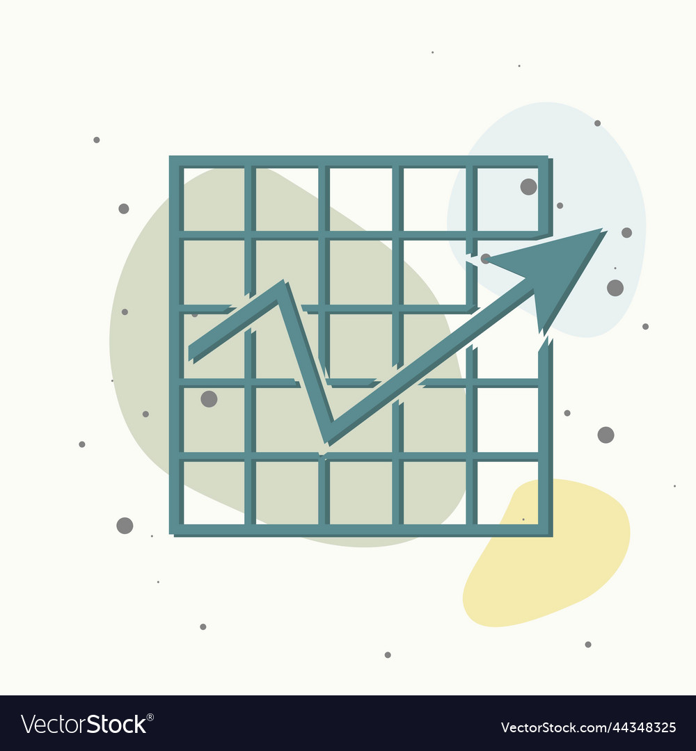 Business graph icon on multicolored background