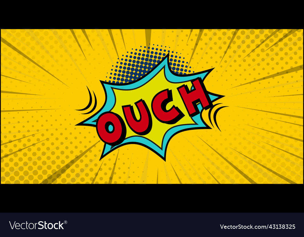 Comic lettering ouch on white background Vector Image